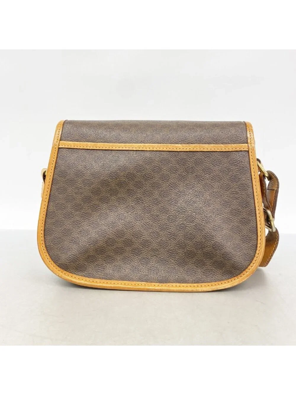Celine Shoulder Bag Macadam Brown Gold